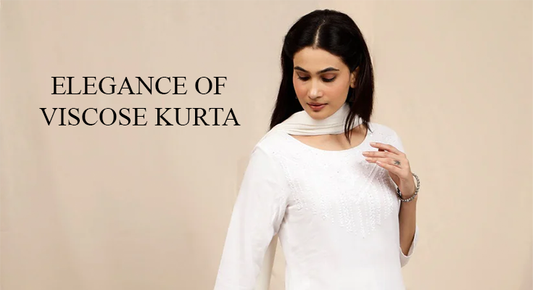 The Elegance of Viscose Kurta: Dharya's White Embroidered Linen Viscose Kurta