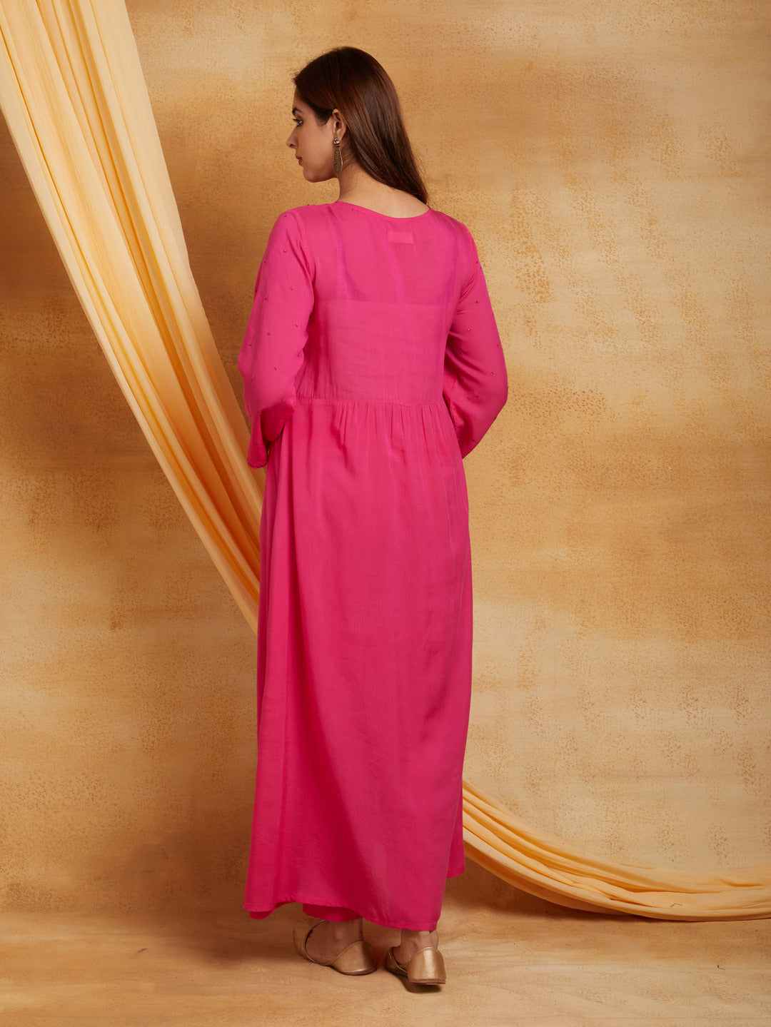 Pink Anarkali Kurta Set