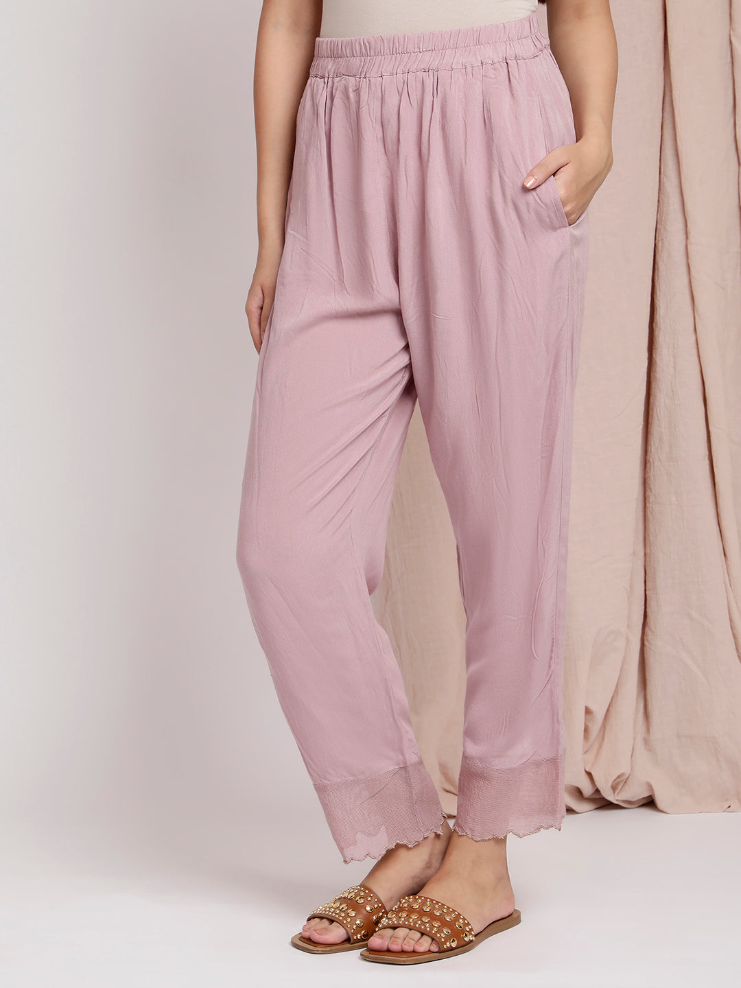 MAUVE COTTON PANTS