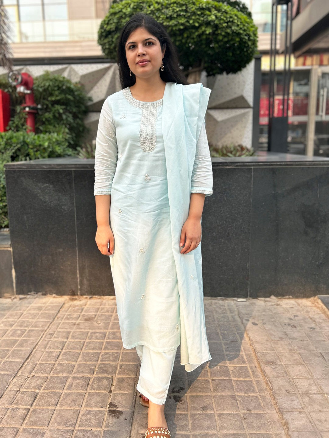 Cotton Rayon beads embellished Kurta Set