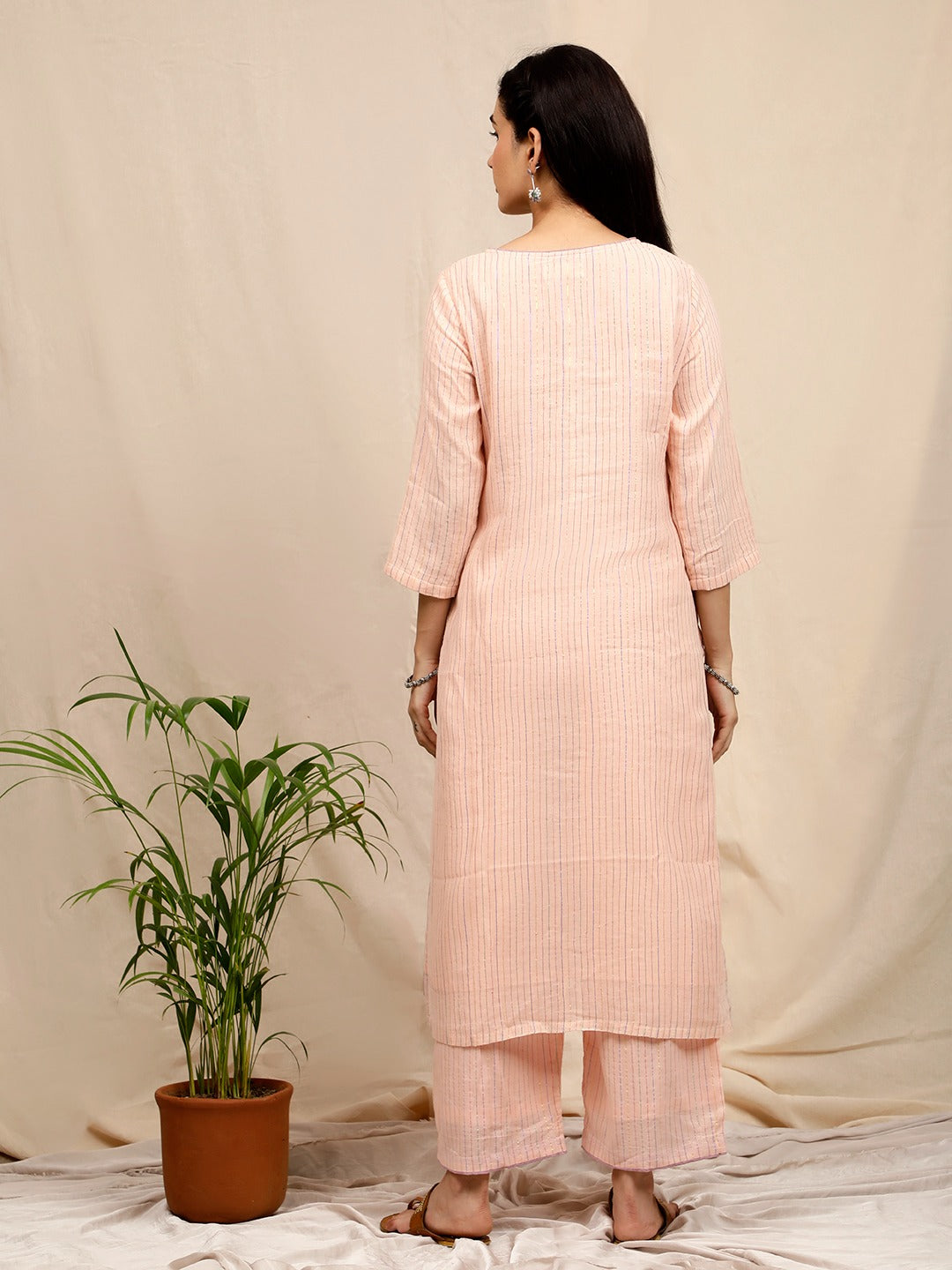 PINK COTTON LUREX PANTS