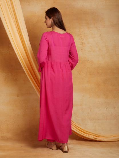 Pink Anarkali Kurta Set
