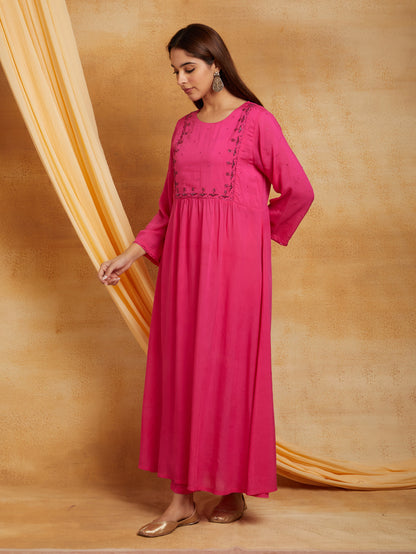 Pink Anarkali Kurta Set