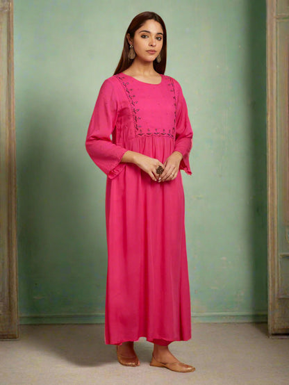 Pink Anarkali Kurta Set