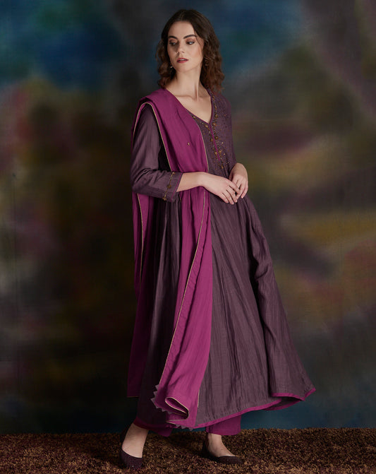MAGENTA COTTON SILK DUPATTA