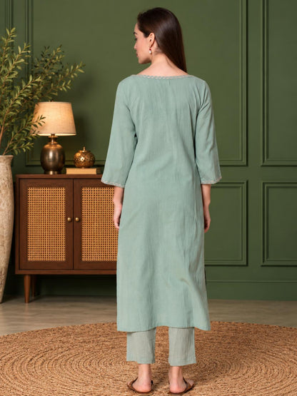 dharya-mint-green-embroidered-cotton-kurta-with-pants