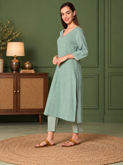 dharya-mint-green-embroidered-cotton-kurta-with-pants