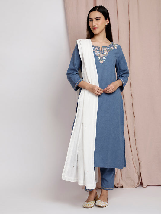 WHITE COTTON DUPATTA