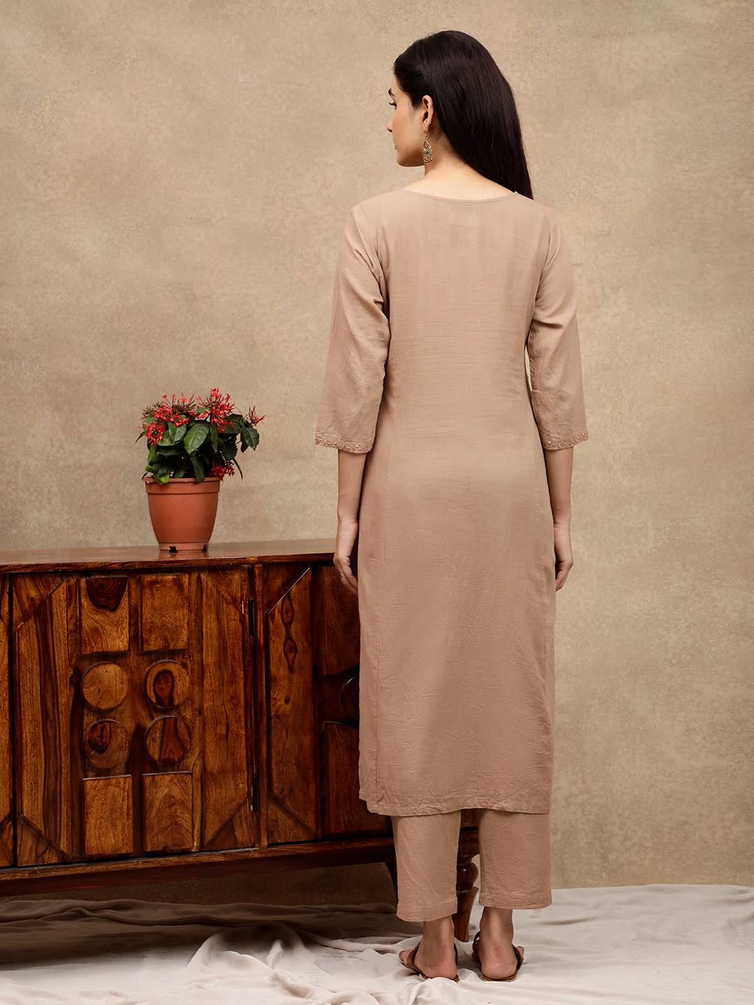 BROWN ALL OVER DORI EMBROIDERED WITH SEQUIN KURTA