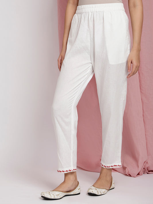 IVORY COTTON LINEN PANTS