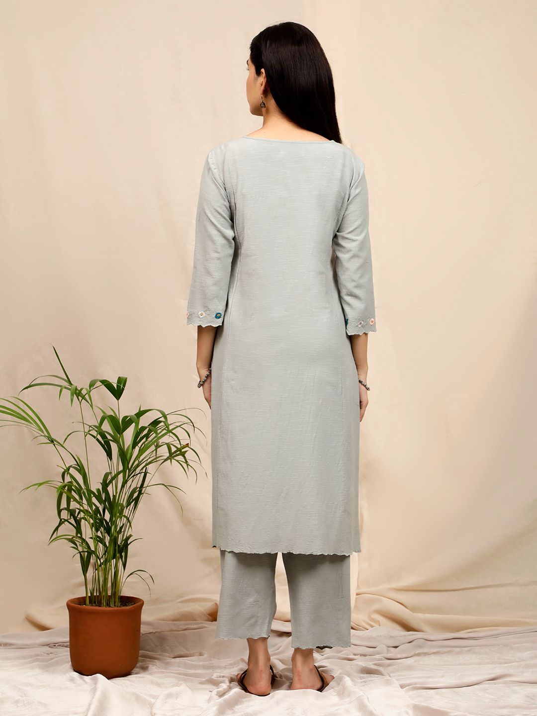 MINT GREEN LINEN VISCOSE PANTS