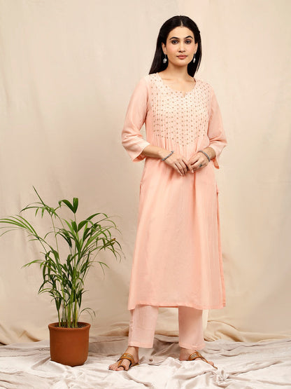 PASTEL PINK COTTON SILK  PANTS