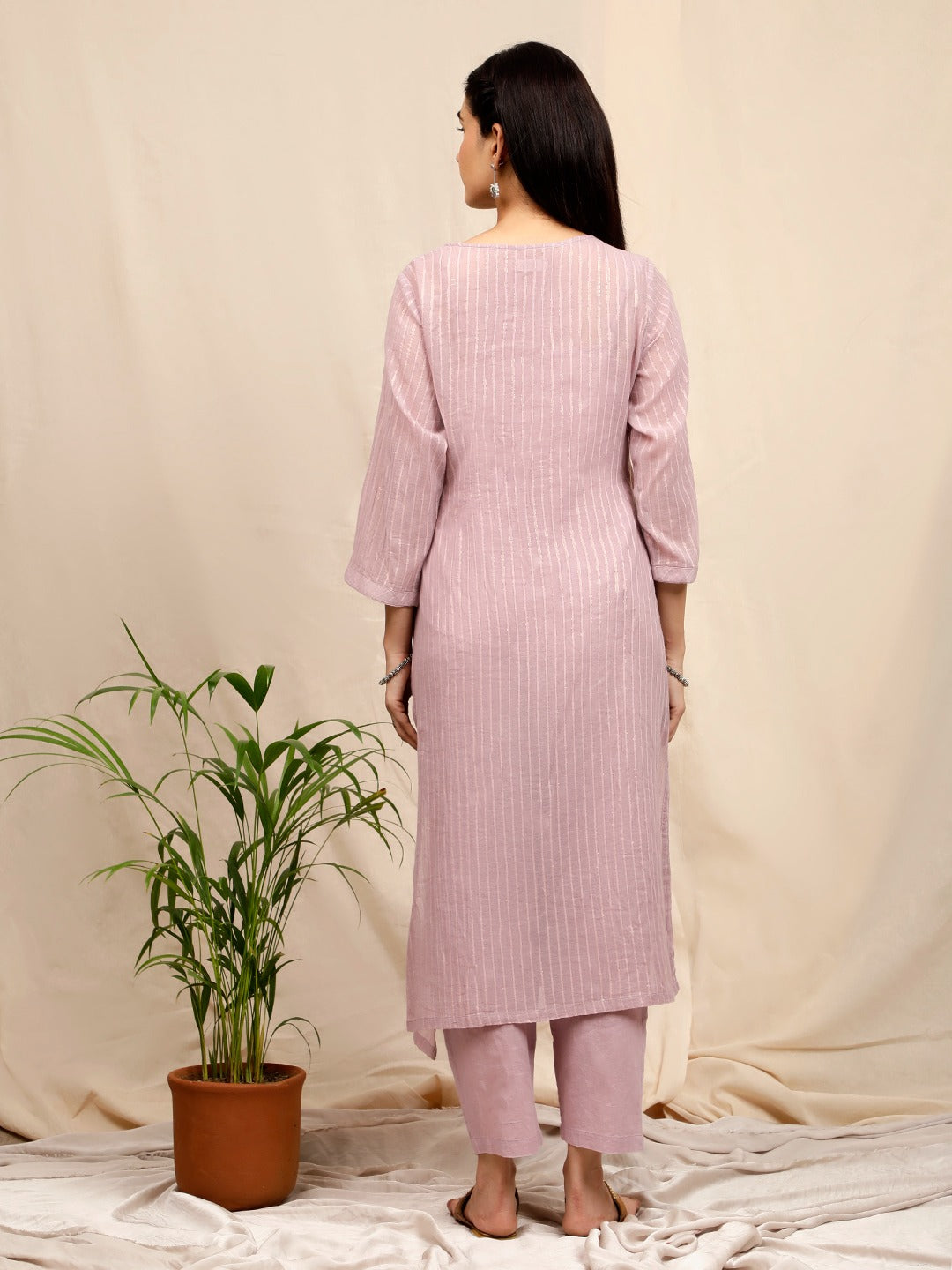LIGHT PURPLE COTTON PANTS