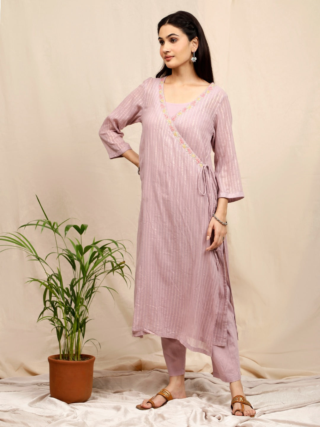 LIGHT PURPLE COTTON PANTS