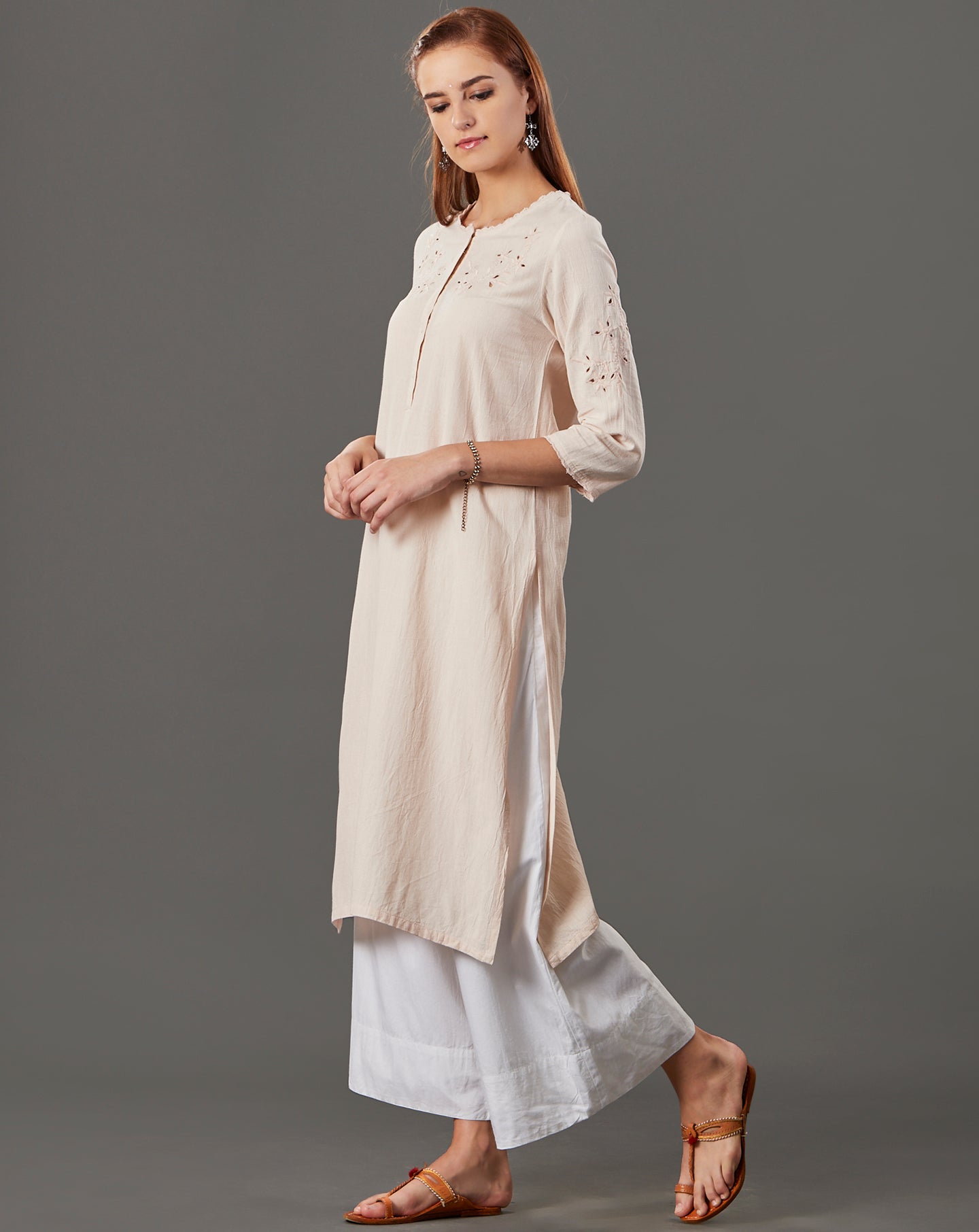 WHITE COTTON CAMBRIC PALAZZO